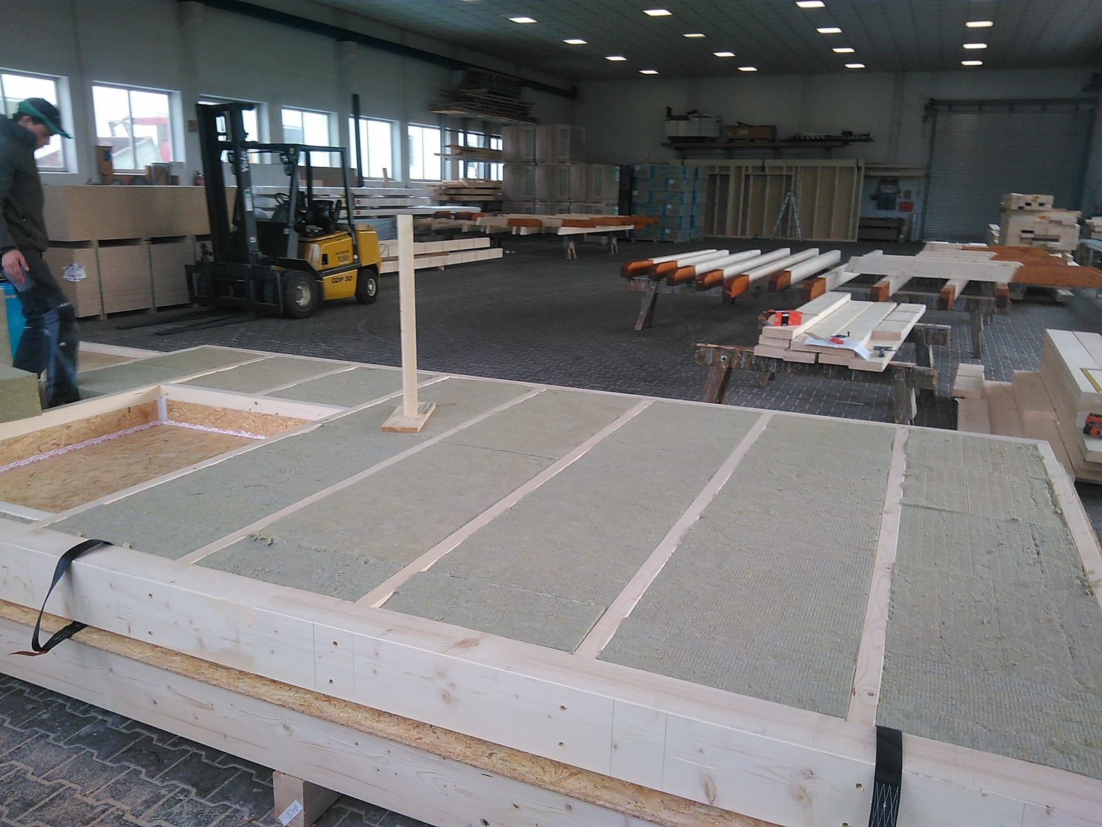 Abbundarbeiten in der Werkhalle, Foto 6